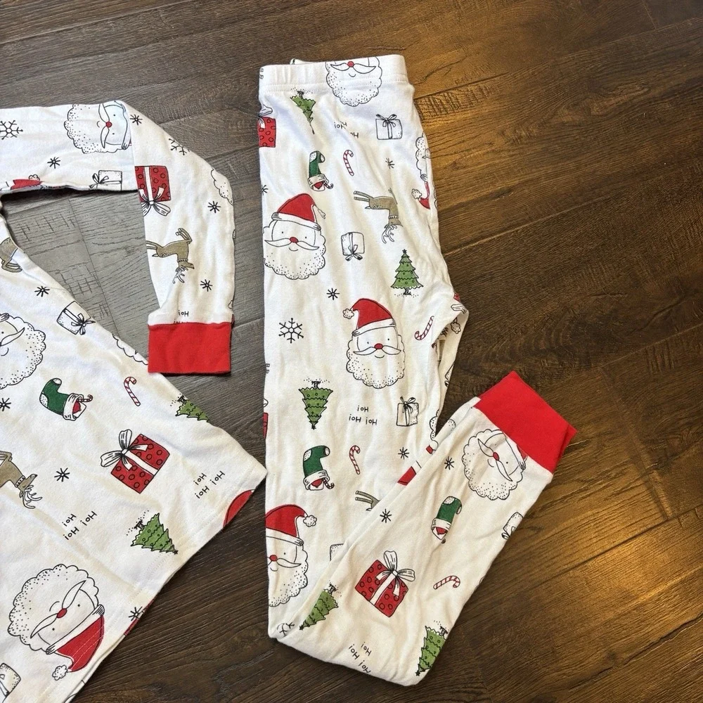Boys CHRISTMAS PAJAMAS size 12 CARTERS Snug Fit 2PC SLEEPWEAR cute Santa Holiday